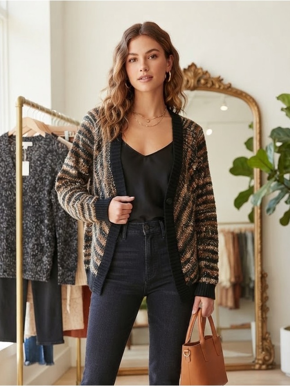 Elan Multicolor Knit Cardigan Sweater